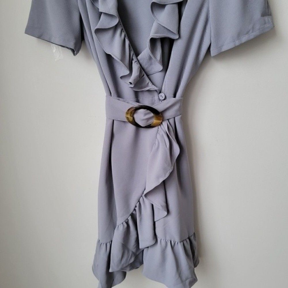 𝅺fashion NOVA Attention Grabber Ruffle Mini Dress Size Medium - Picture 10 of 14
